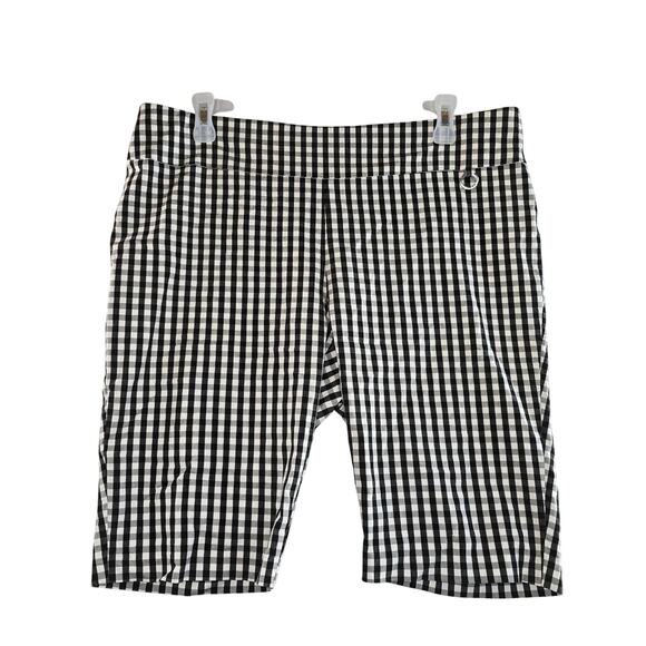 Rafaella Comfort Women's Plaid Shorts Black and White Size 16 - Picture 1 of 6